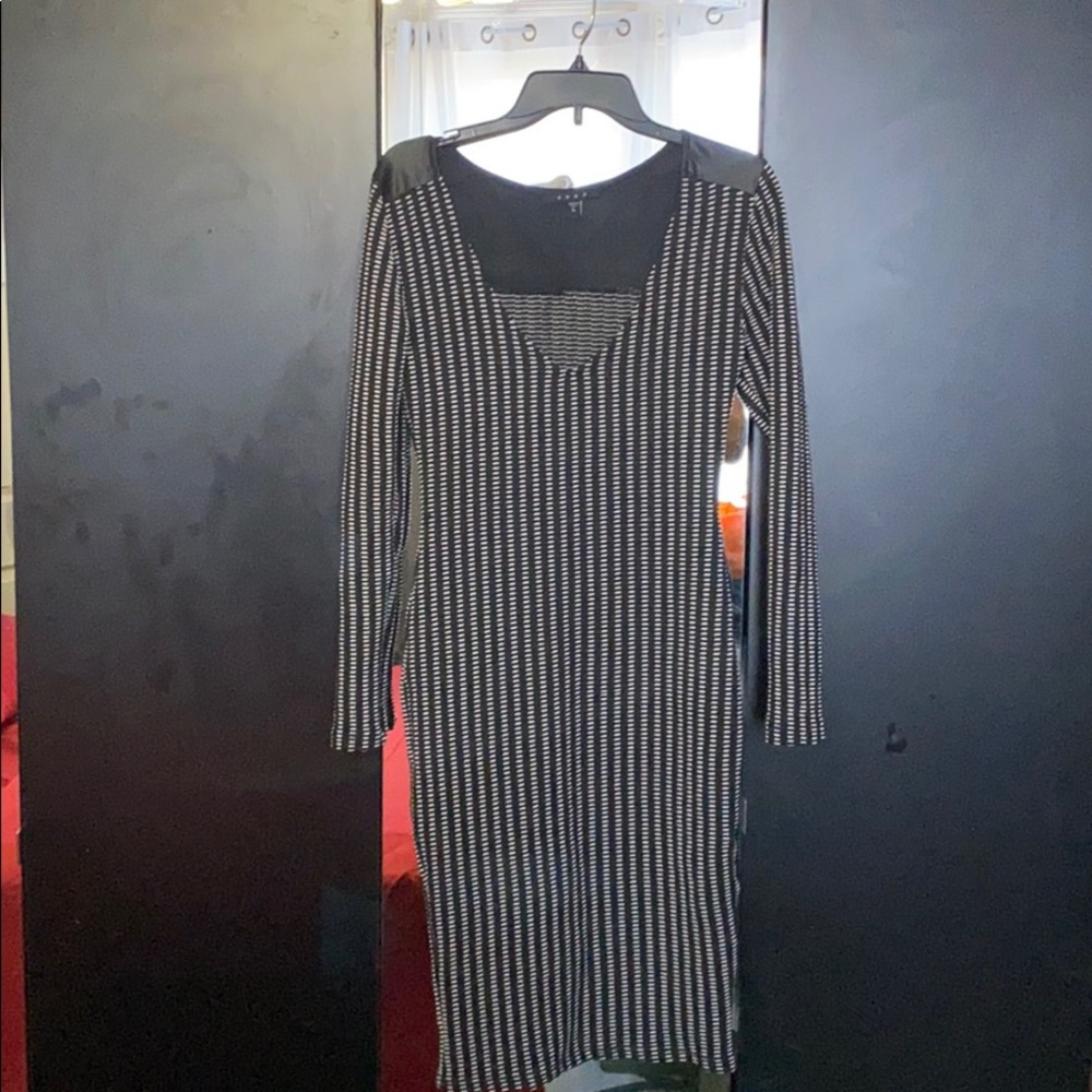 Black and white dress.